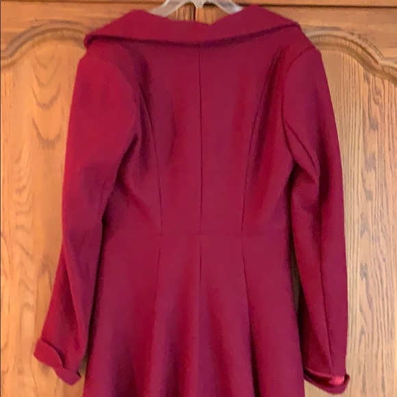 NWT Collectif Village Long Deep Red Peacoat - Picture 4 of 8